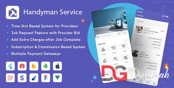 Handyman Service v7.5.1 – On-Demand Home Service Flutter App with Complete Solution